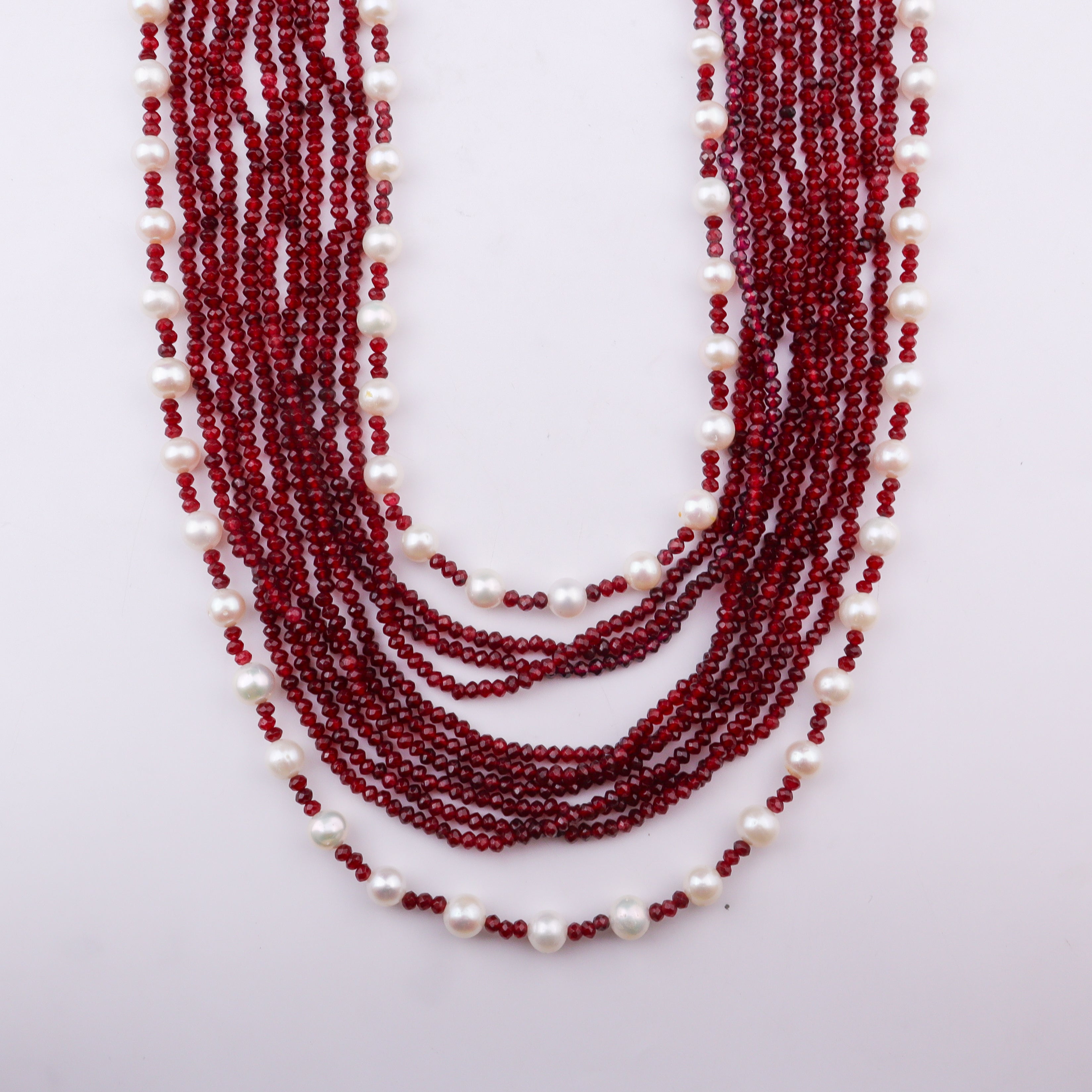 Luxe Necklace - Fresh Water Pearls & Brown Jade