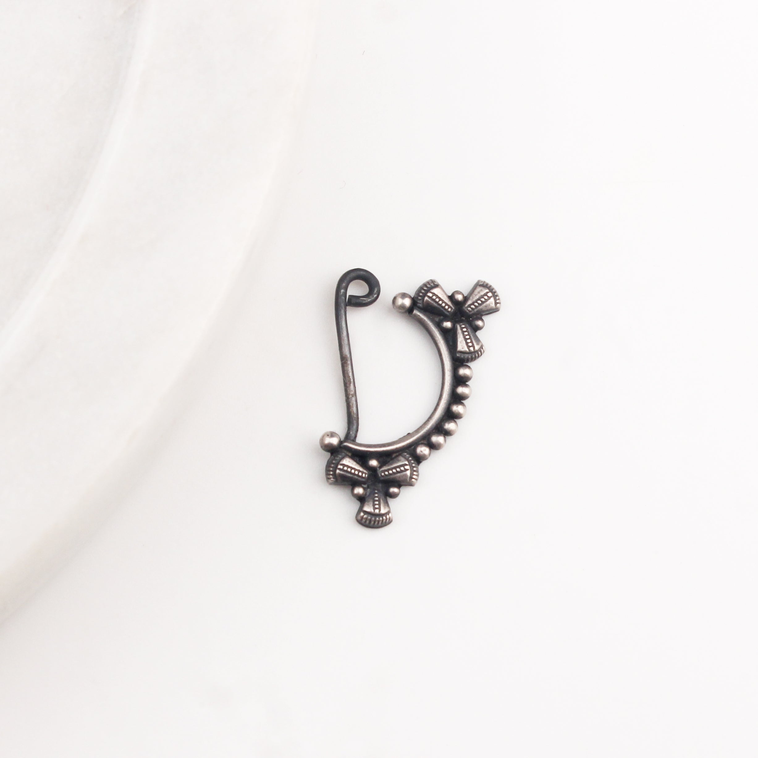 Silver Pinwheel Nath (Left, Clip on)