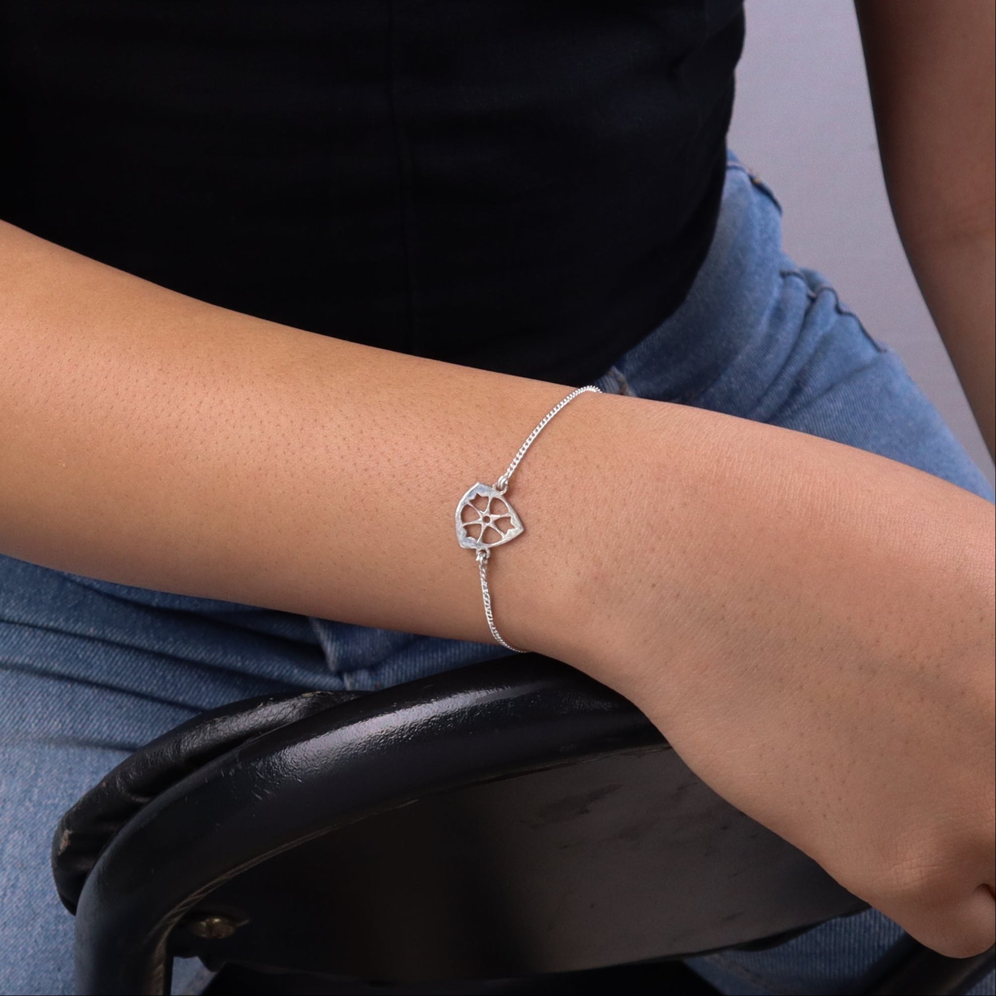 Silver Mini Triangle Filigree Bracelet