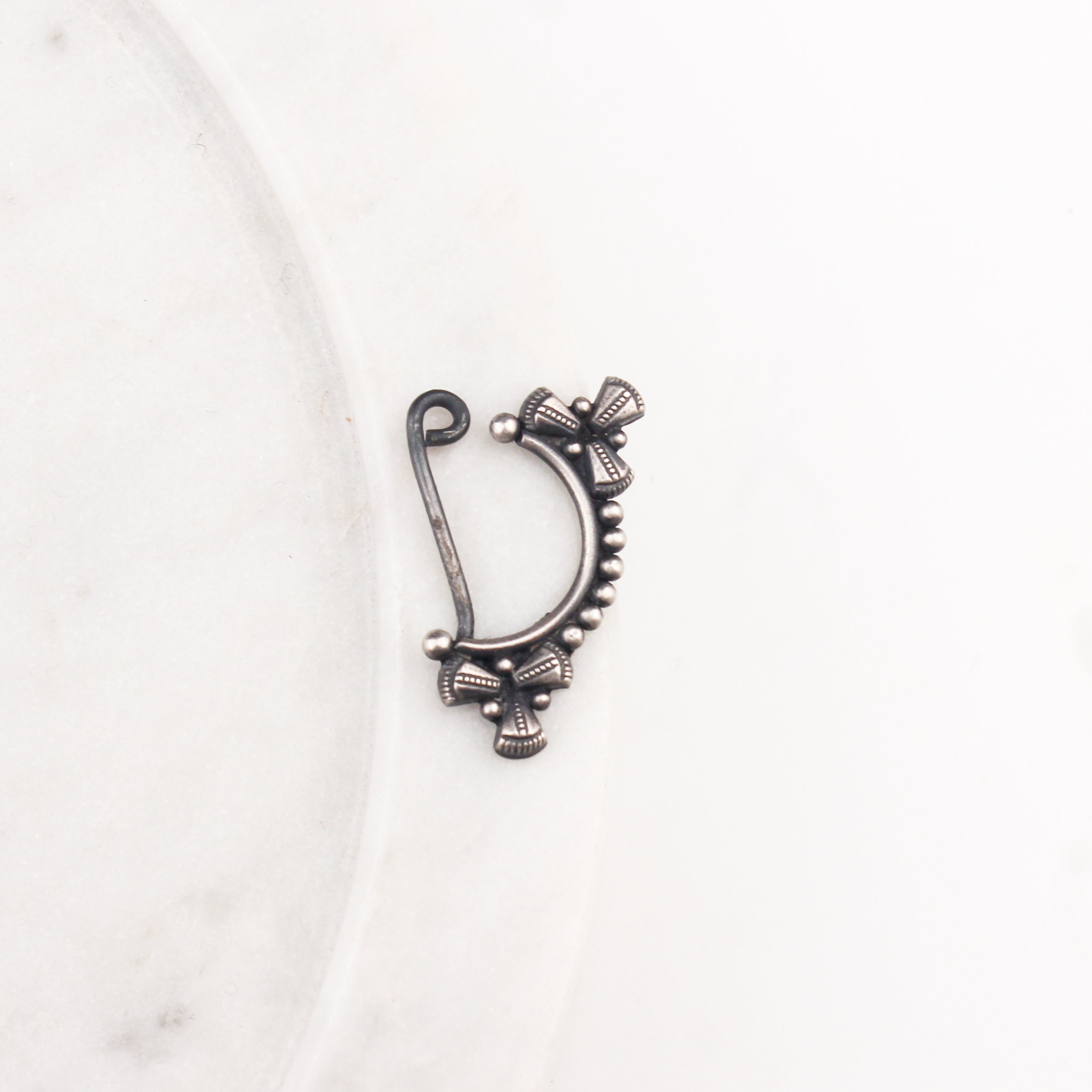 Silver Pinwheel Nath (Left, Clip on)