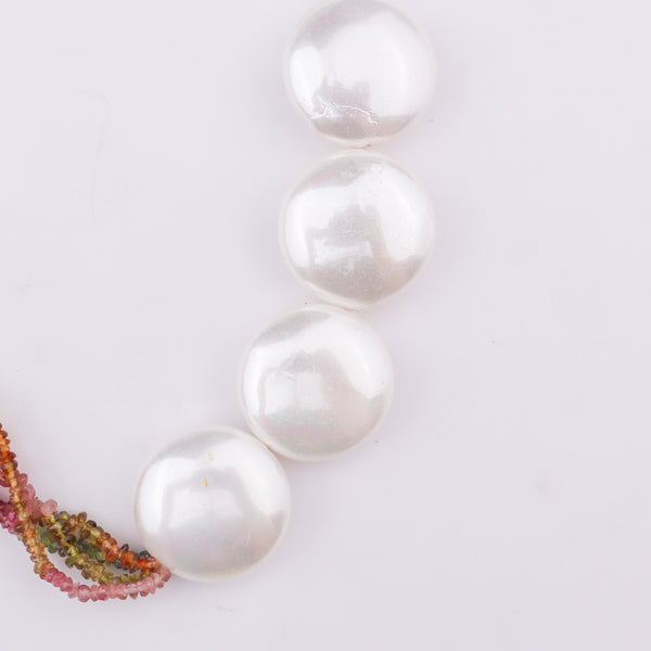 Half & Half Bracelet - Tourmaline & Coin Pearls