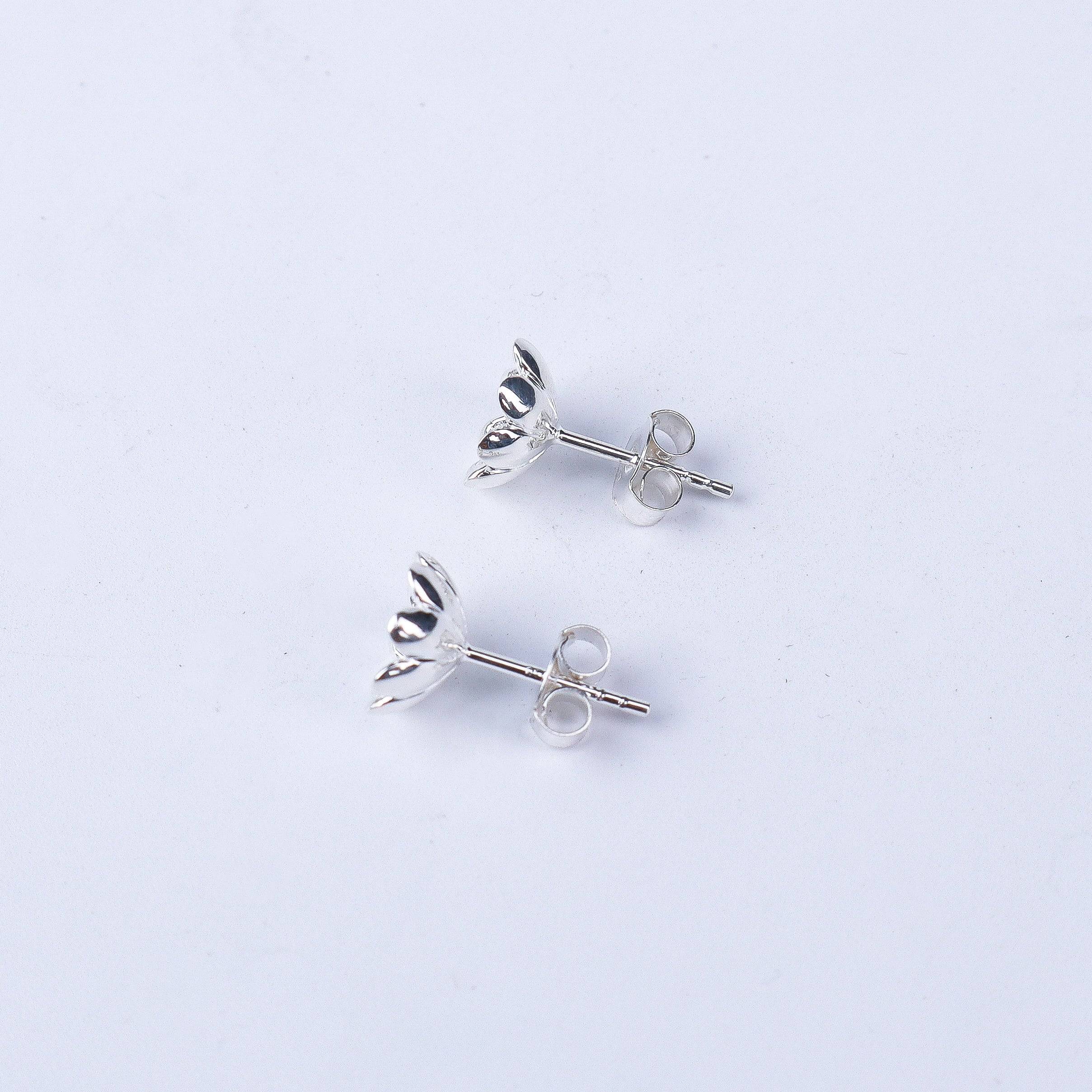 Silver Flower Studs