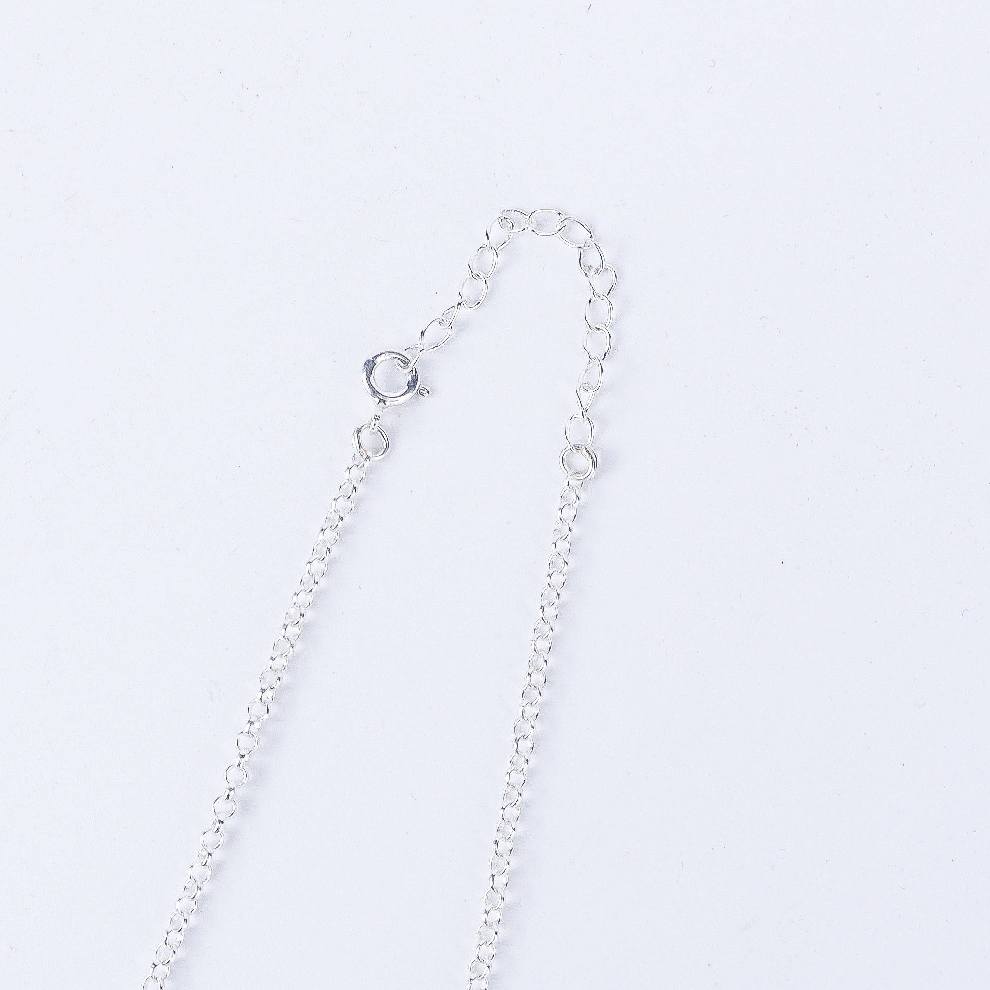 Silver Flower & pearl abstract necklace