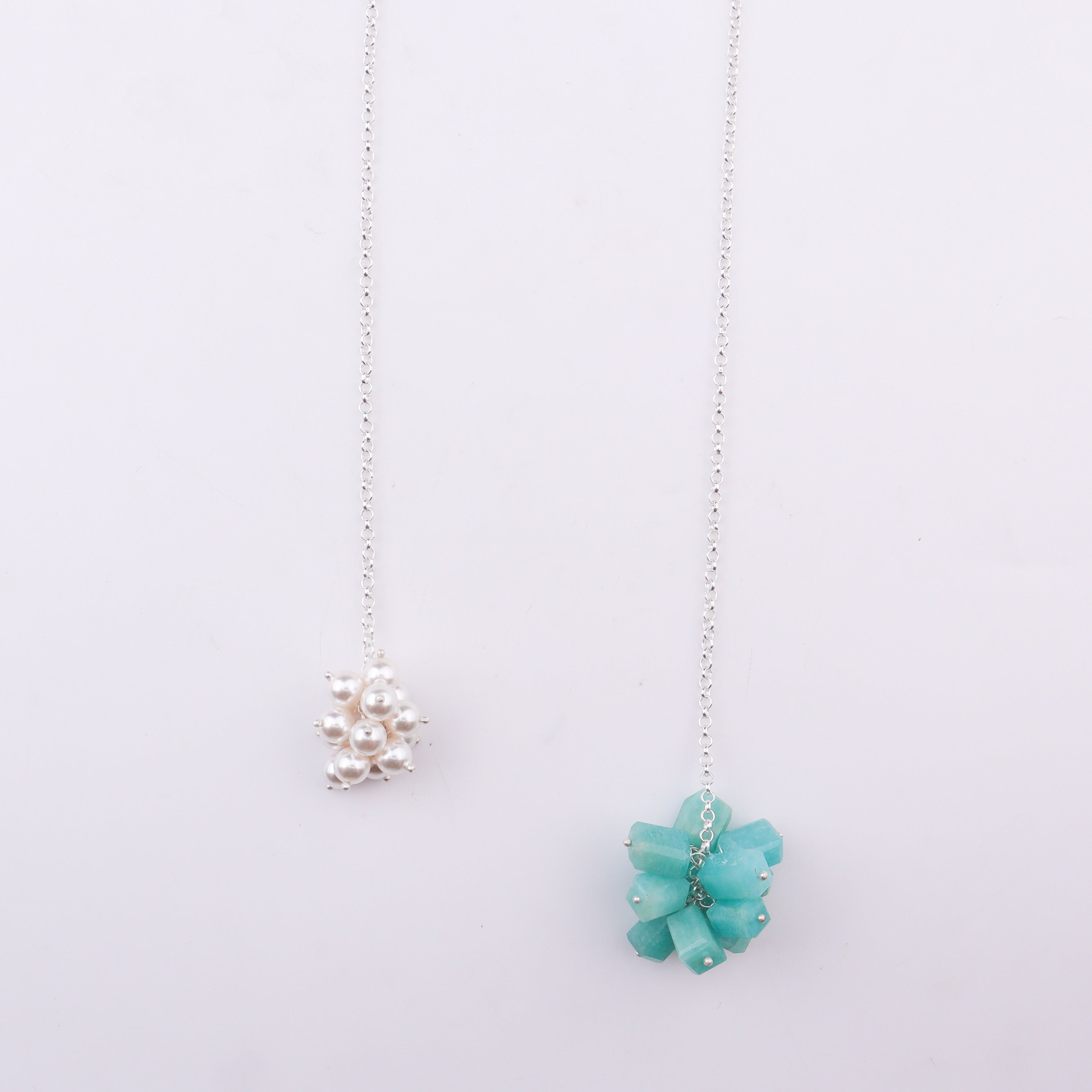 Tie & Wear Necklace - Amezonite & Pearls