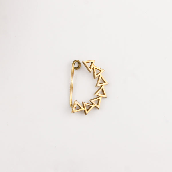 Triangle Line Nath  (Left, Clip on) |  92.5 Silver | 22K Gold Plated