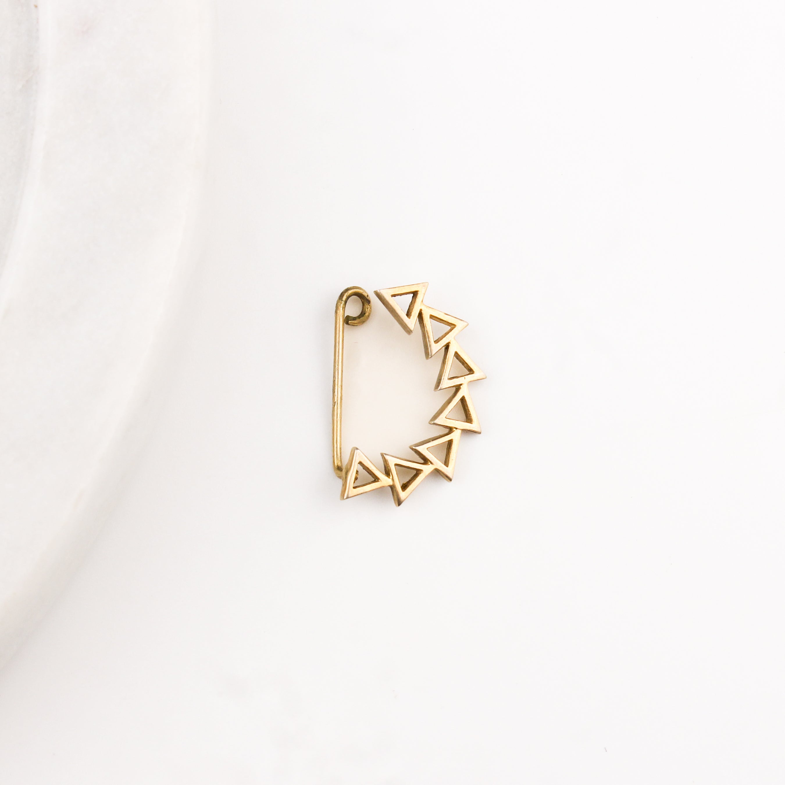 Triangle Line Nath  (Left, Clip on) |  92.5 Silver | 22K Gold Plated