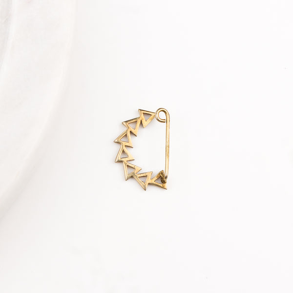 Triangle Line Nath  (Left, Clip on) |  92.5 Silver | 22K Gold Plated