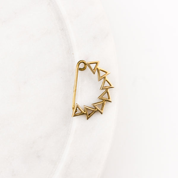 Triangle Line Nath  (Left, Clip on) |  92.5 Silver | 22K Gold Plated