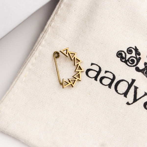 Triangle Line Nath  (Left, Clip on) |  92.5 Silver | 22K Gold Plated