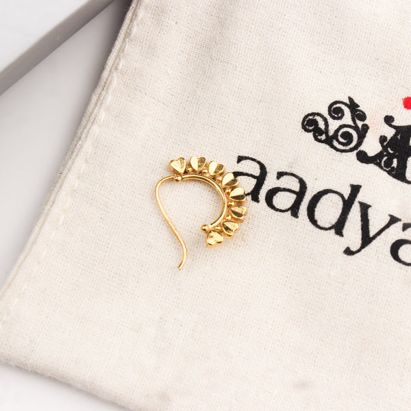 Heart Nath (Left, Pierced) |  92.5 Silver | 22K Gold Plated