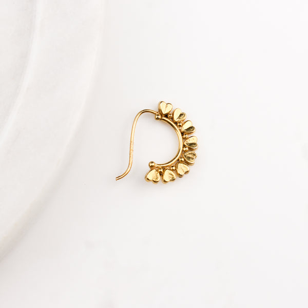 Heart Nath (Left, Pierced) |  92.5 Silver | 22K Gold Plated
