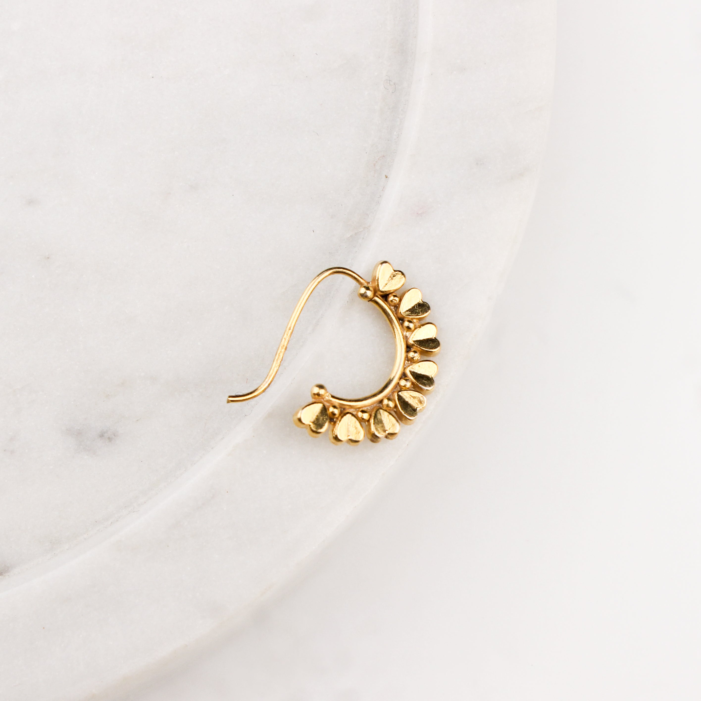 Heart Nath (Left, Pierced) |  92.5 Silver | 22K Gold Plated