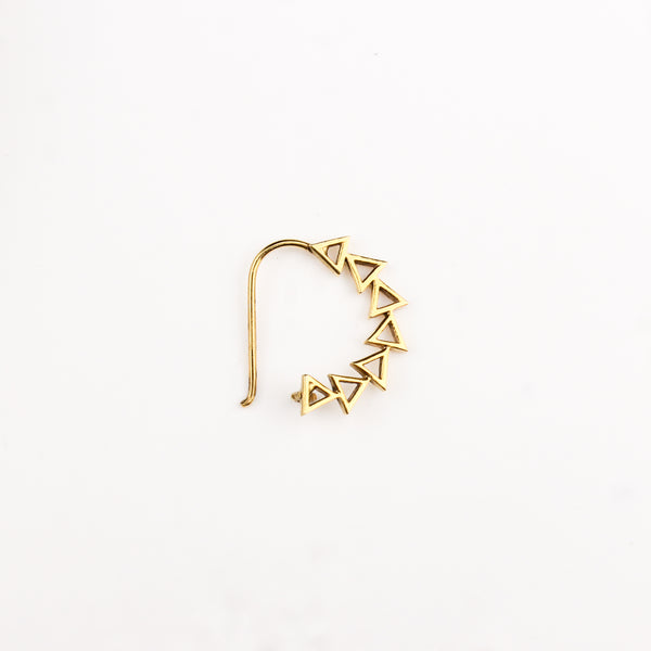 Triangle Line Nath (Left, Pierced) |  92.5 Silver | 22K Gold Plated