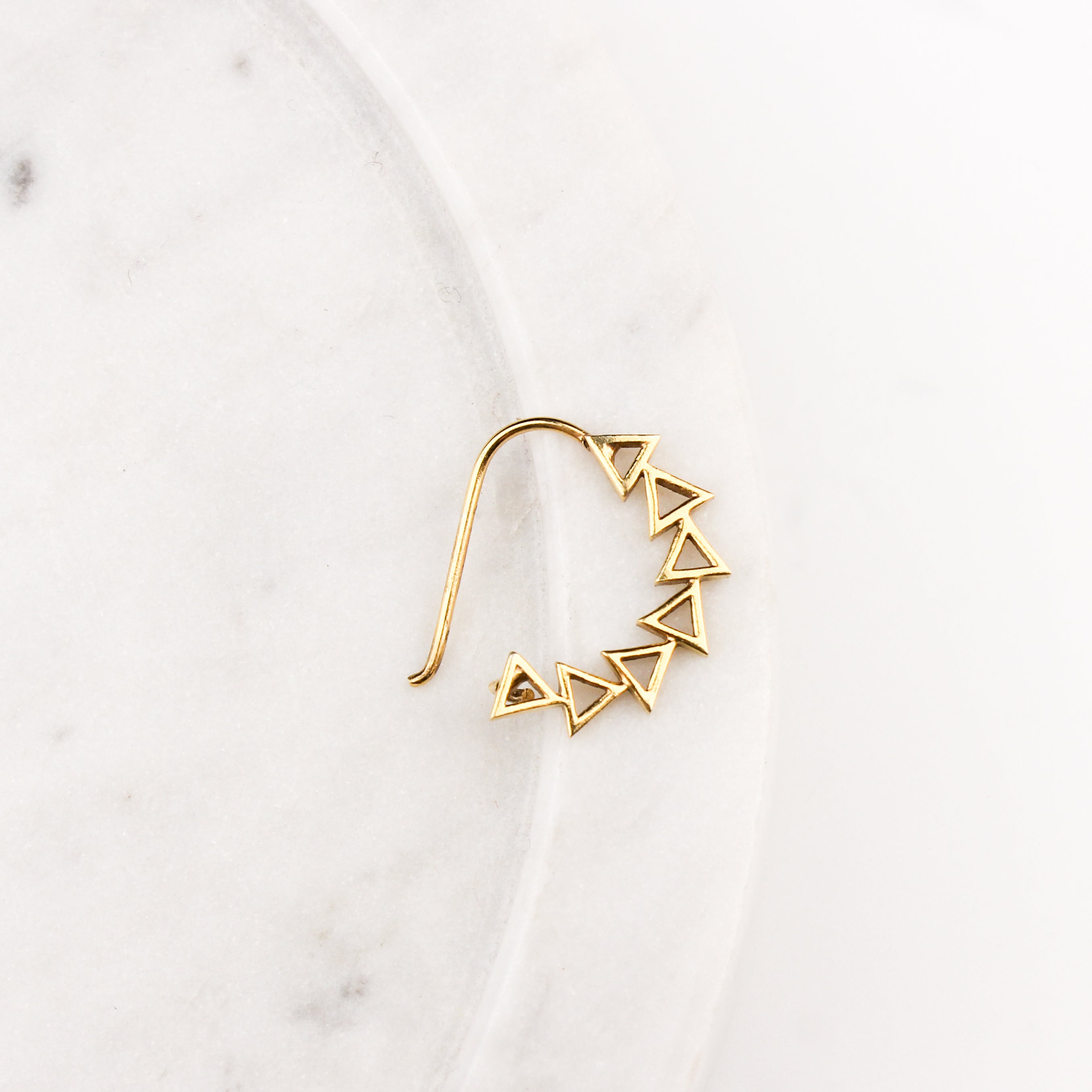 Triangle Line Nath (Left, Pierced) |  92.5 Silver | 22K Gold Plated
