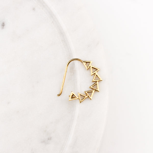 Triangle Line Nath (Left, Pierced) |  92.5 Silver | 22K Gold Plated
