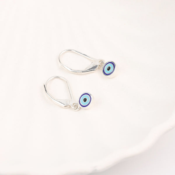 Enamel Evil Eye Dangler Earrings