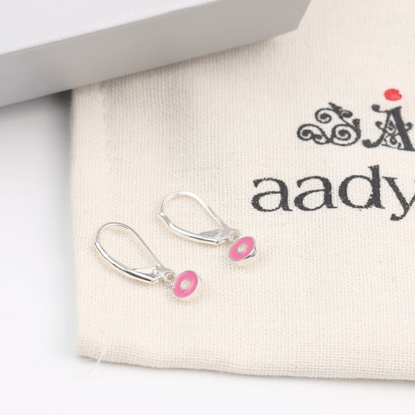 Enamel Donut Dangler Earrings