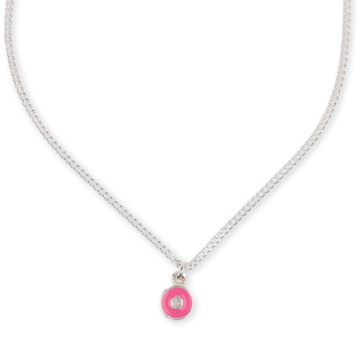 Enamel Donut Pendant Necklace