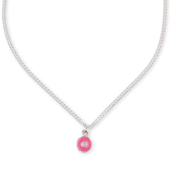 Enamel Donut Pendant Necklace