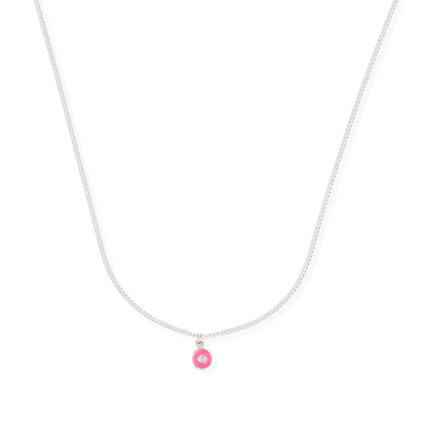 Enamel Donut Pendant Necklace