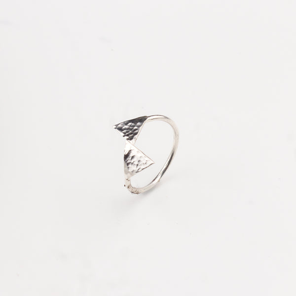 Triangle Shaped Hammered Ring