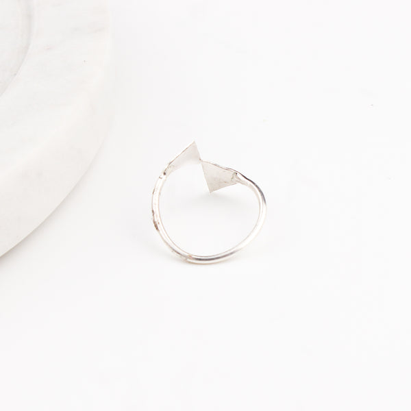 Triangle Shaped Hammered Ring