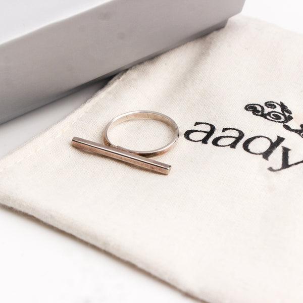 Classic Silver Ring : Line