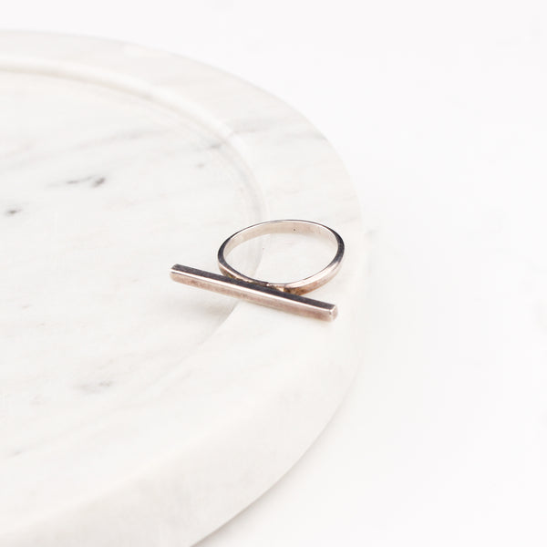 Classic Silver Ring : Line
