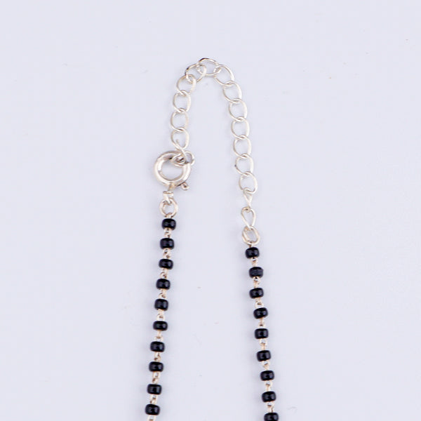 Silver Half Flower Mangalsutra