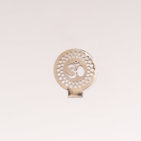 Silver Om Shadow Diya decorative silver accessory for religious ceremonies