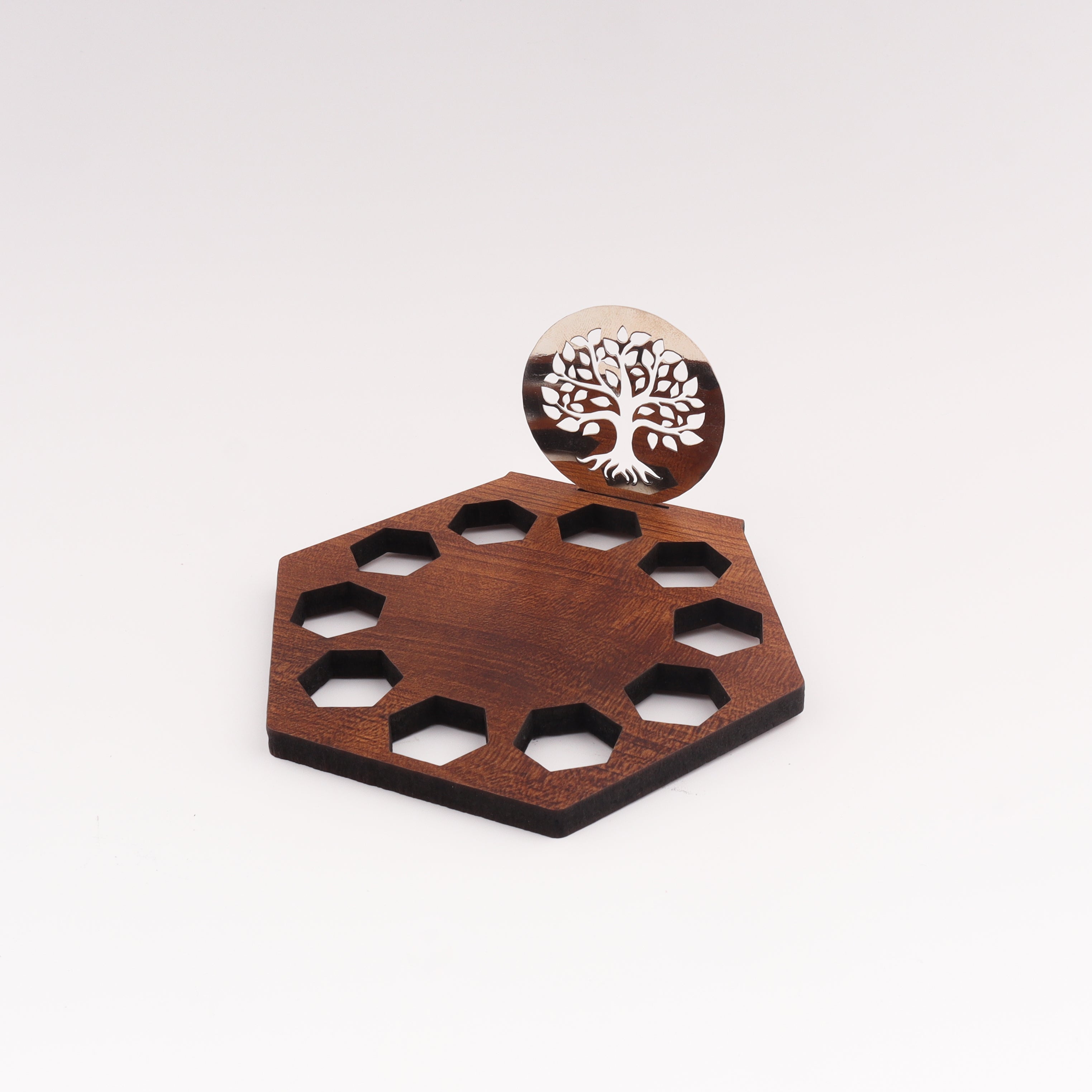 Silver Tree of Life Diya