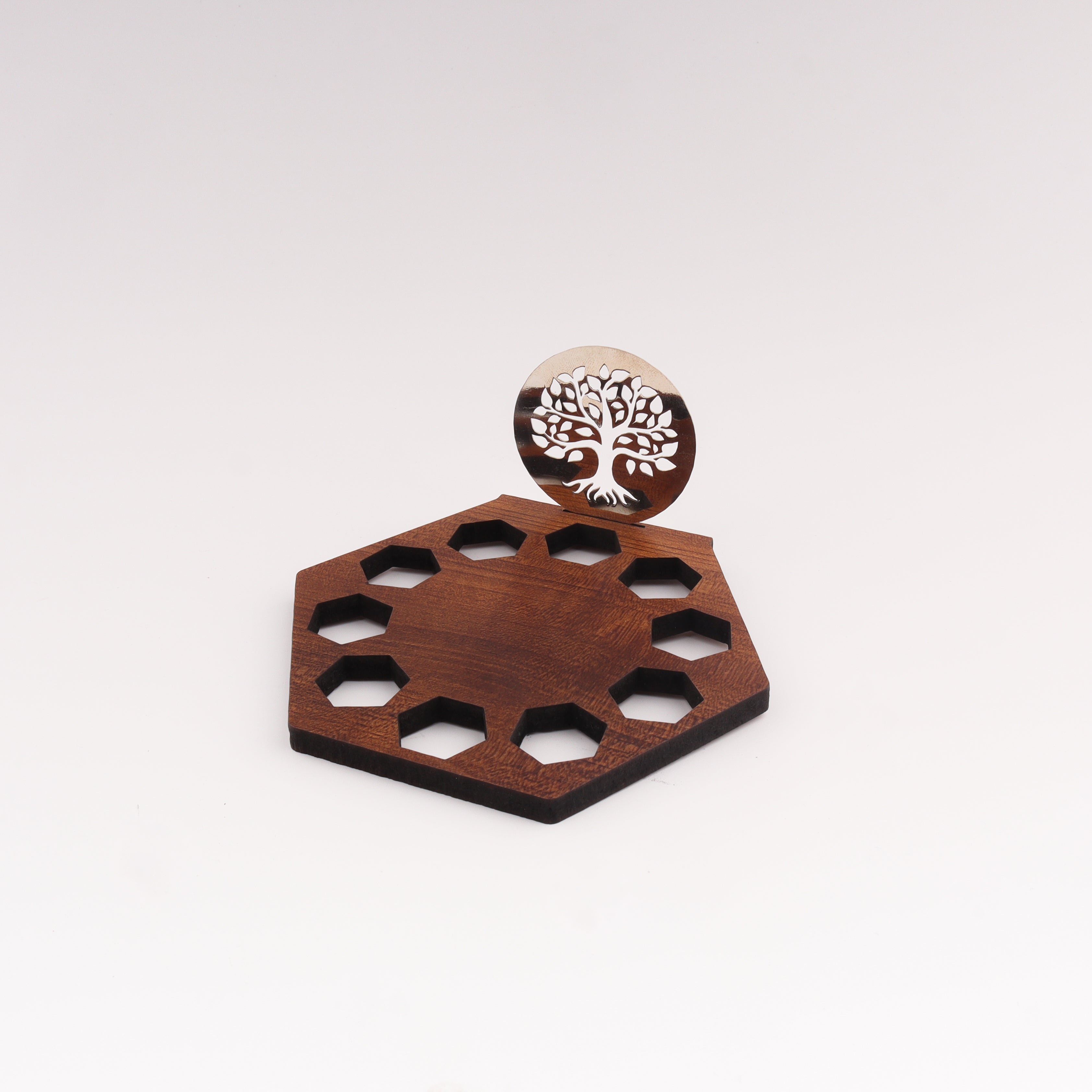 Silver Tree of Life Diya
