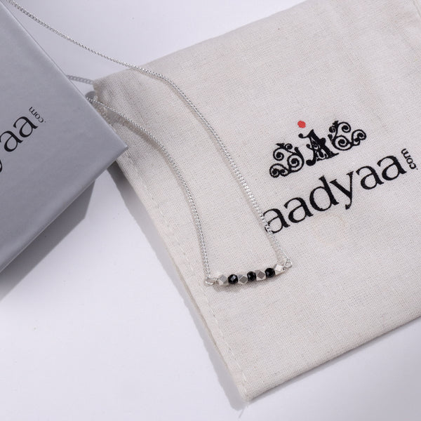 Double-Beaded Mangalsutra | 92.5 Sterling Silver