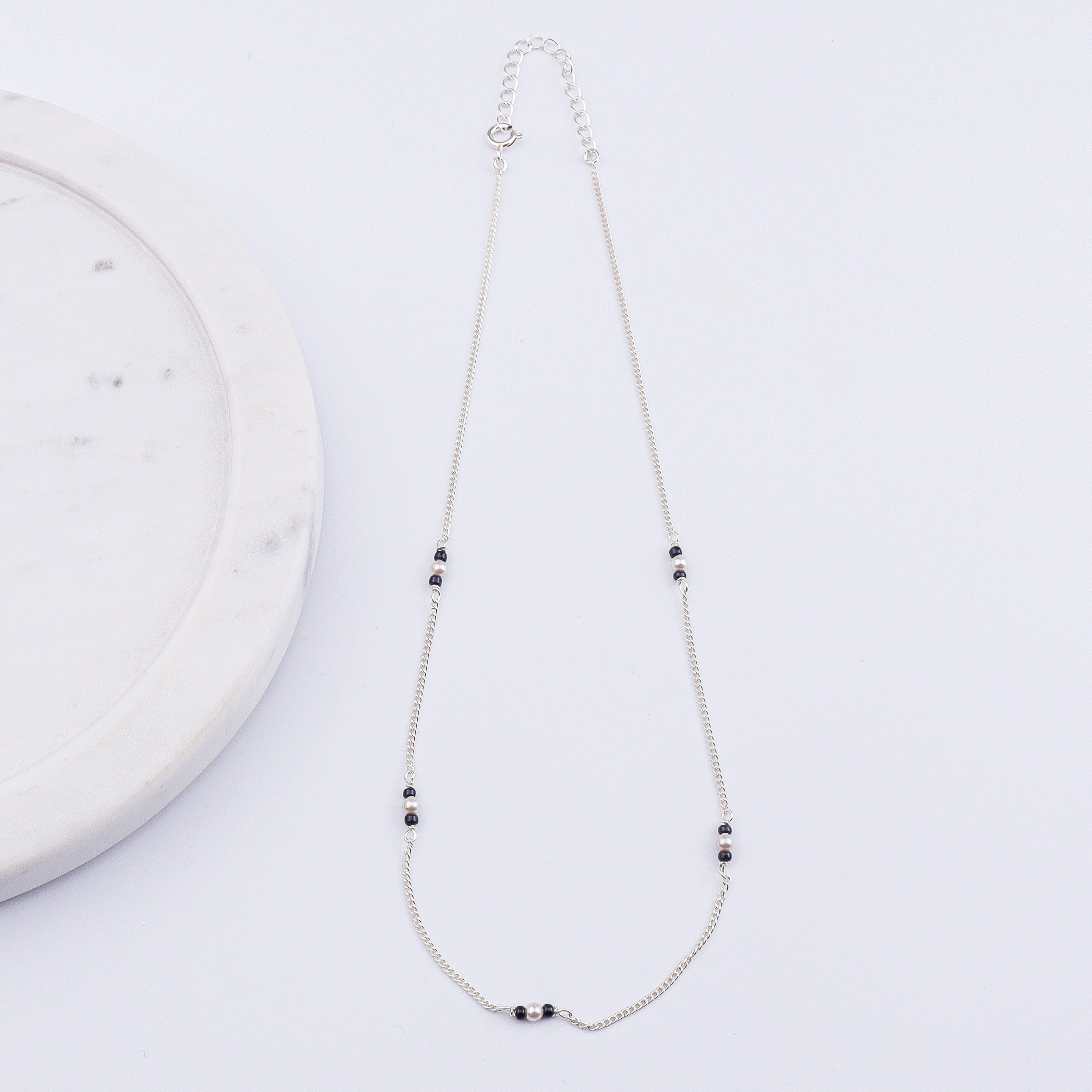 Pearl & Black Spinel Chain Mangalsutra