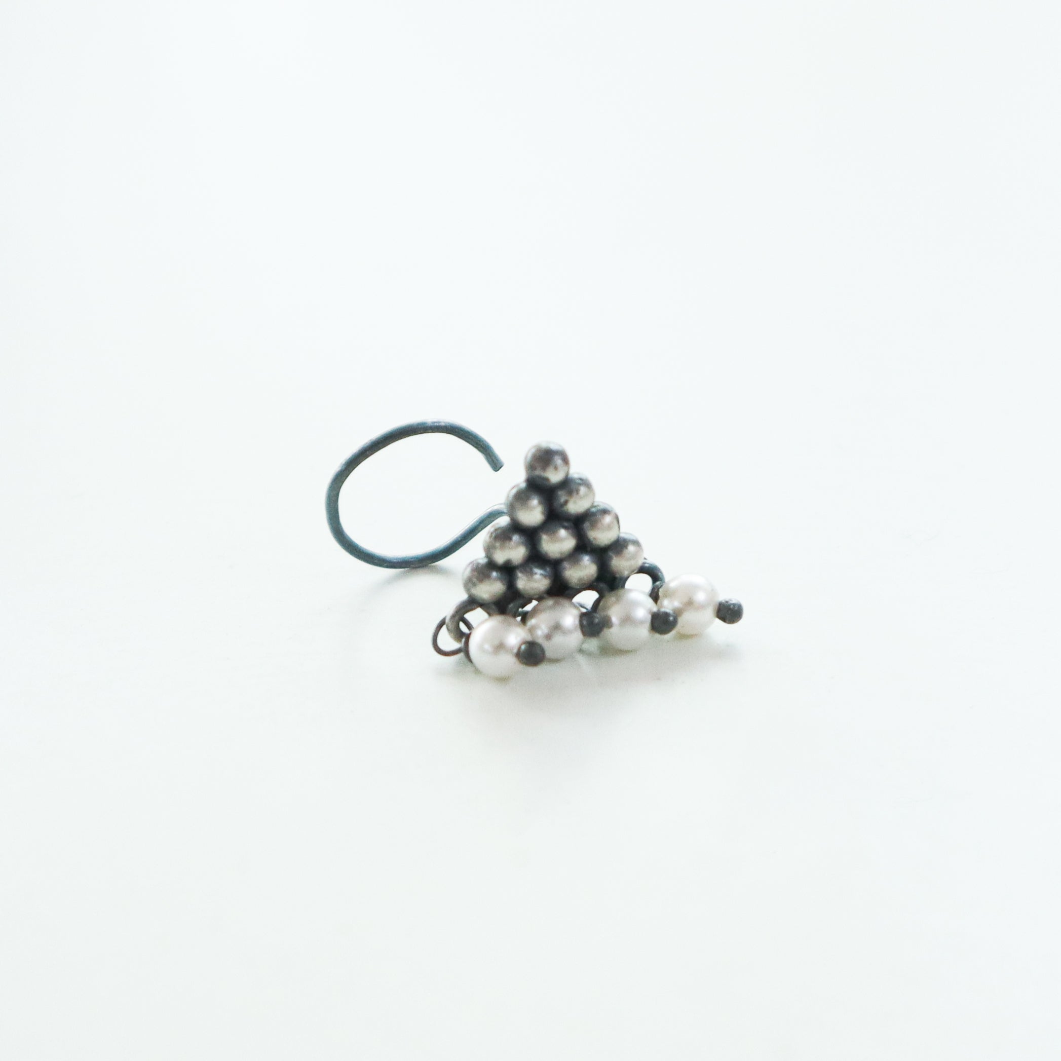 Oxidised Pyramid Pierced Nose Pin (Large)