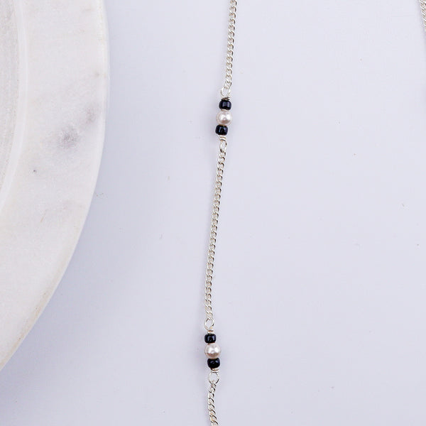 Pearl & Black Spinel Chain Mangalsutra