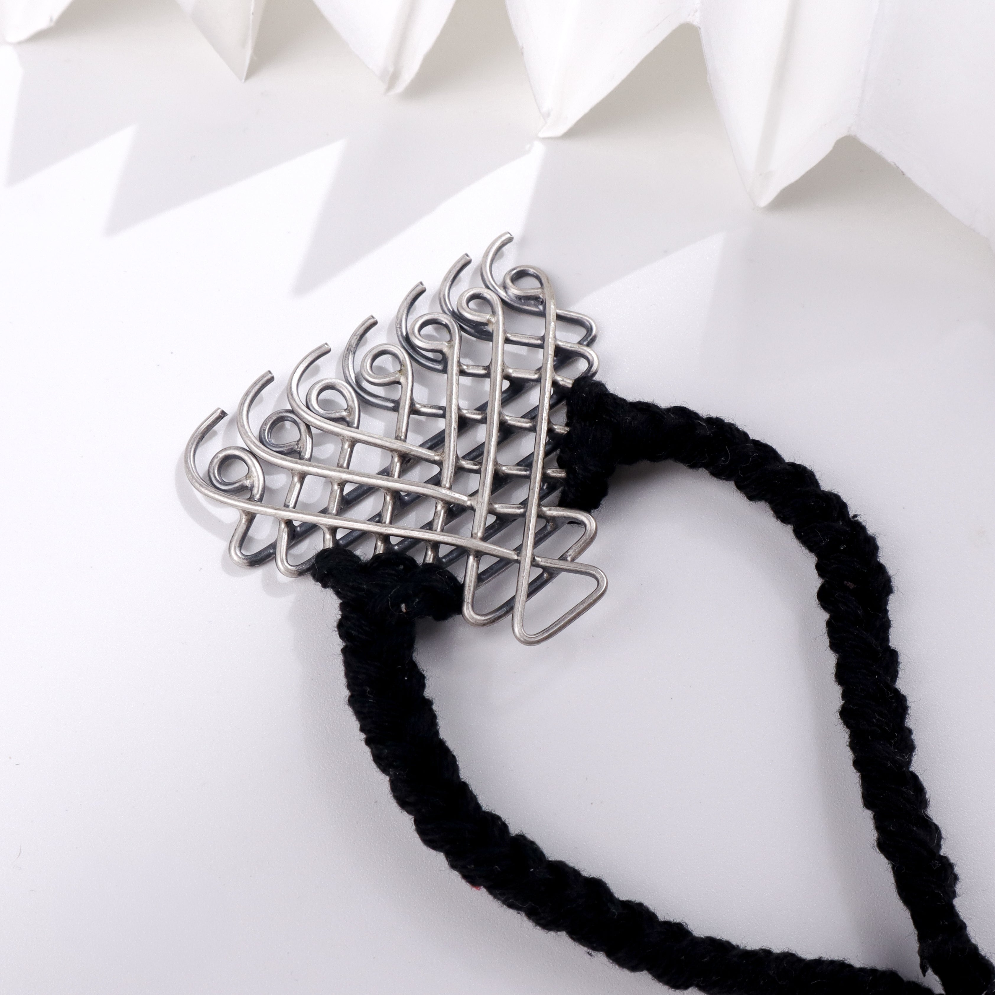 Black Thread Saraswati Bracelet – Big Motif | 92.5 Silver