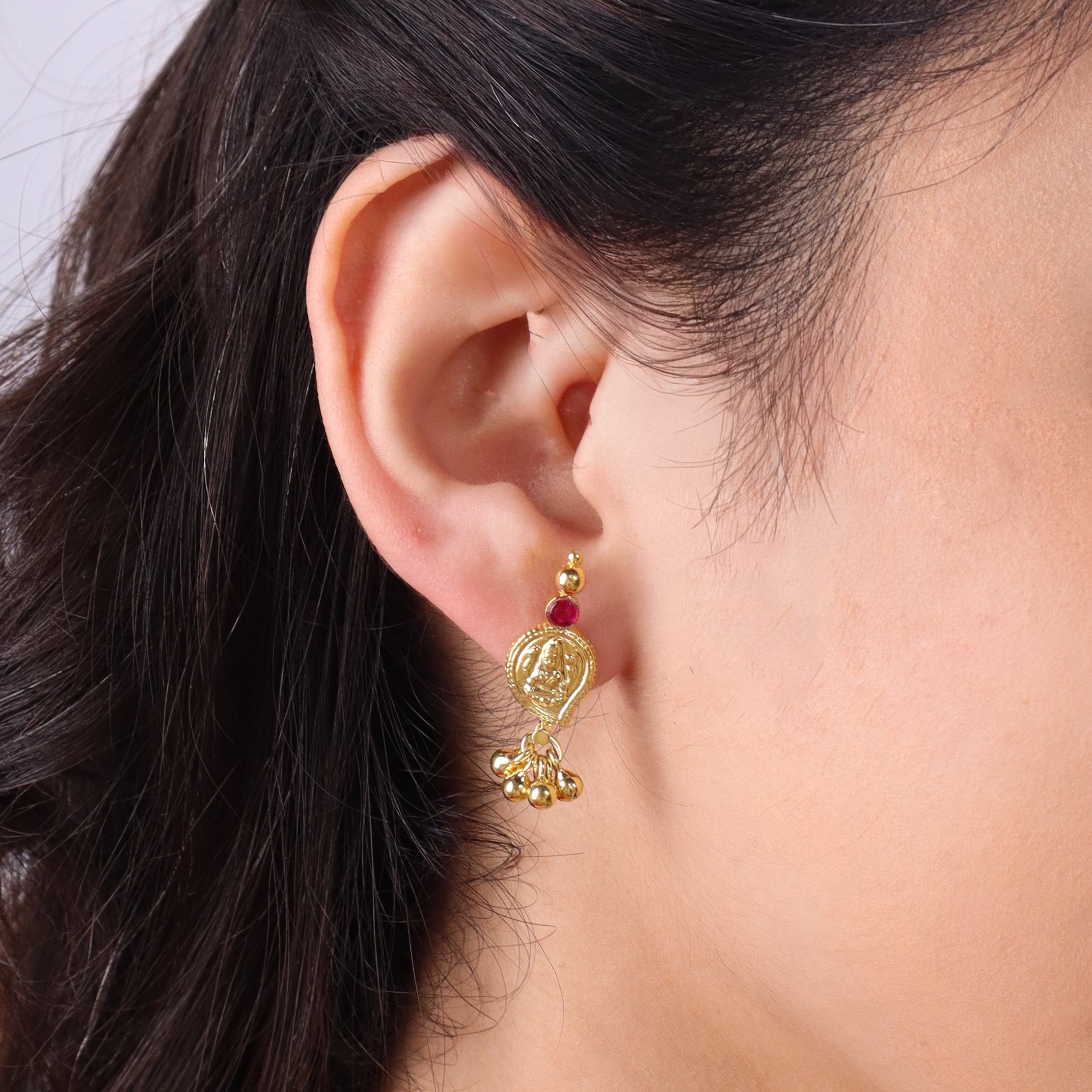 Gold Plated Mango Saaj with Black Spinels |22 K Gold plated| 925 silver