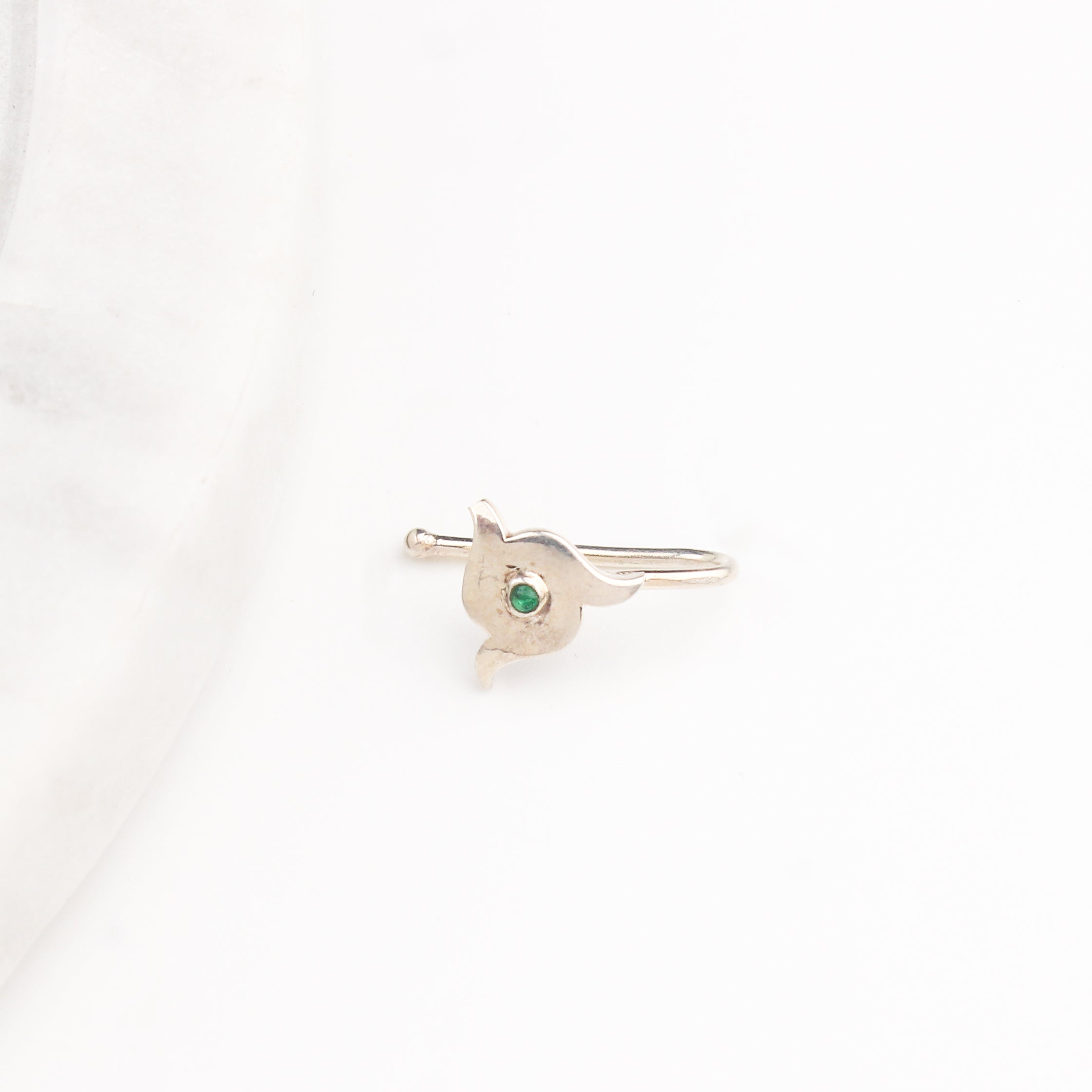 Silver Nakshatra Nose pin (Clip on)