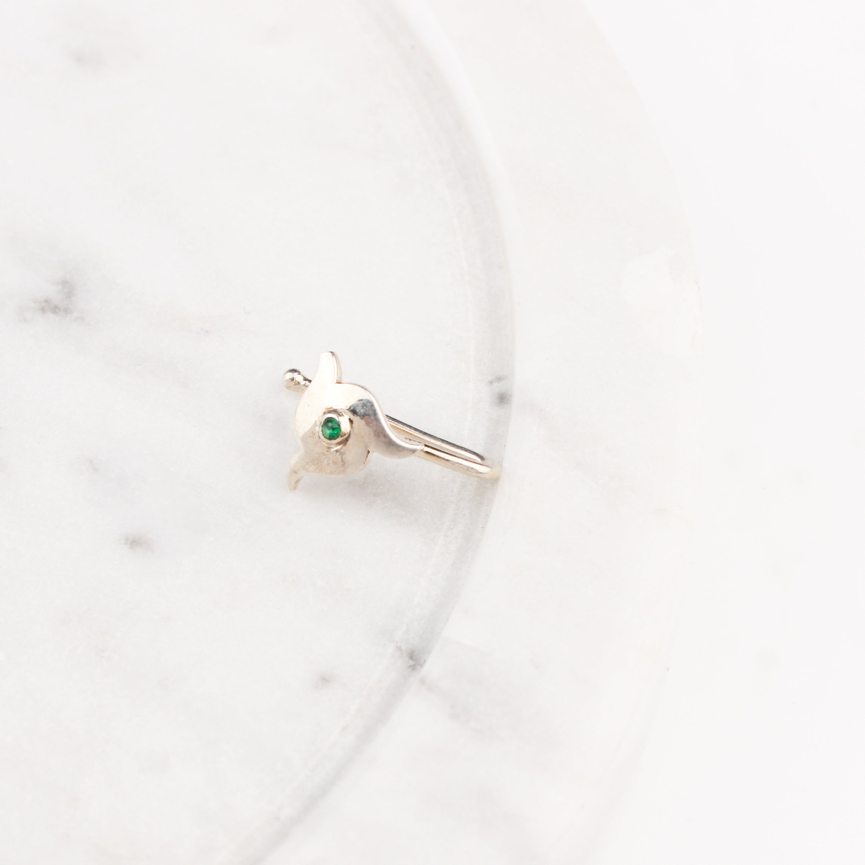 Silver Nakshatra Nose pin (Clip on)