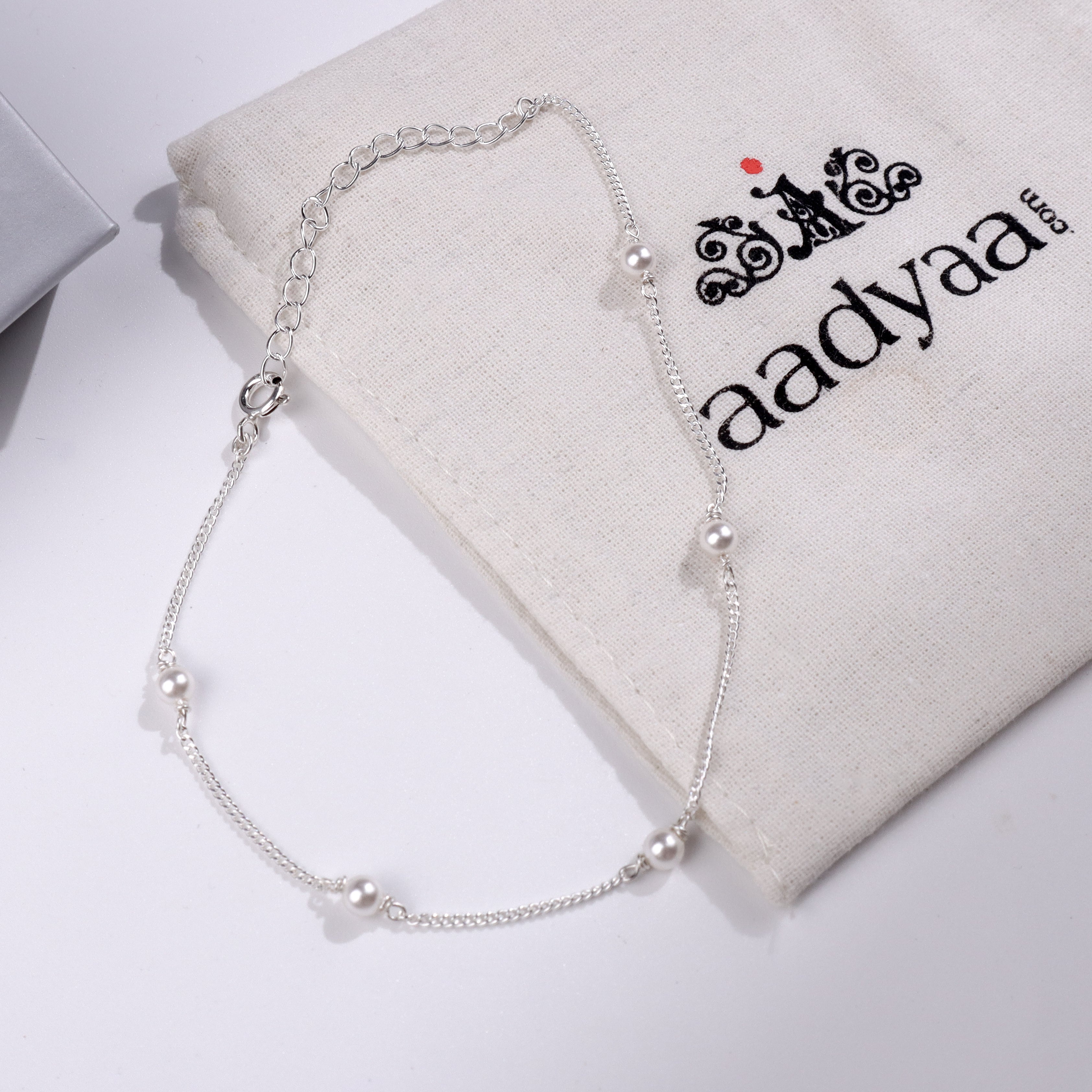 Classic Pearl Anklet | 92.5 Sterling Silver