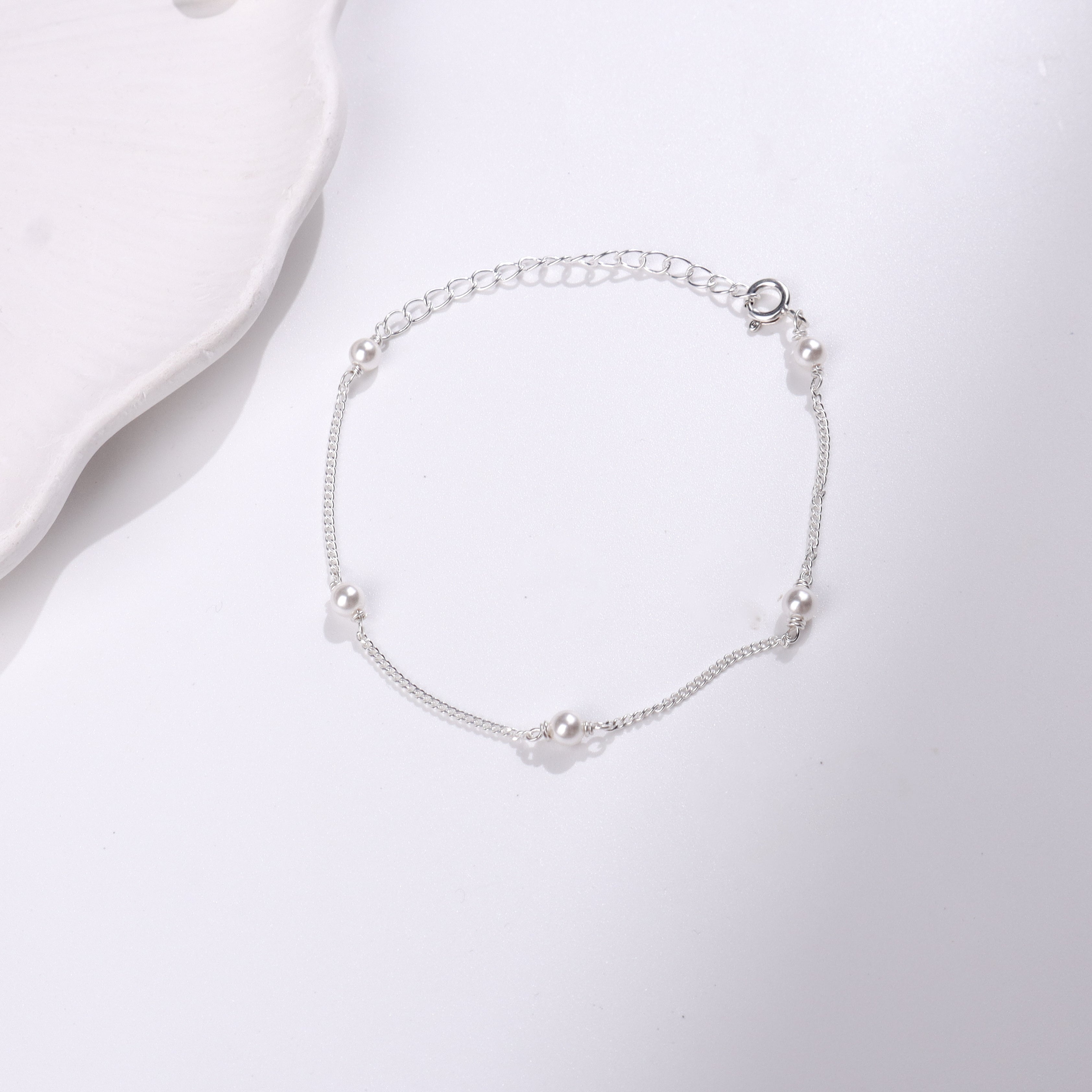 Classic Pearl Chain Bracelet | 92.5 Sterling Silver