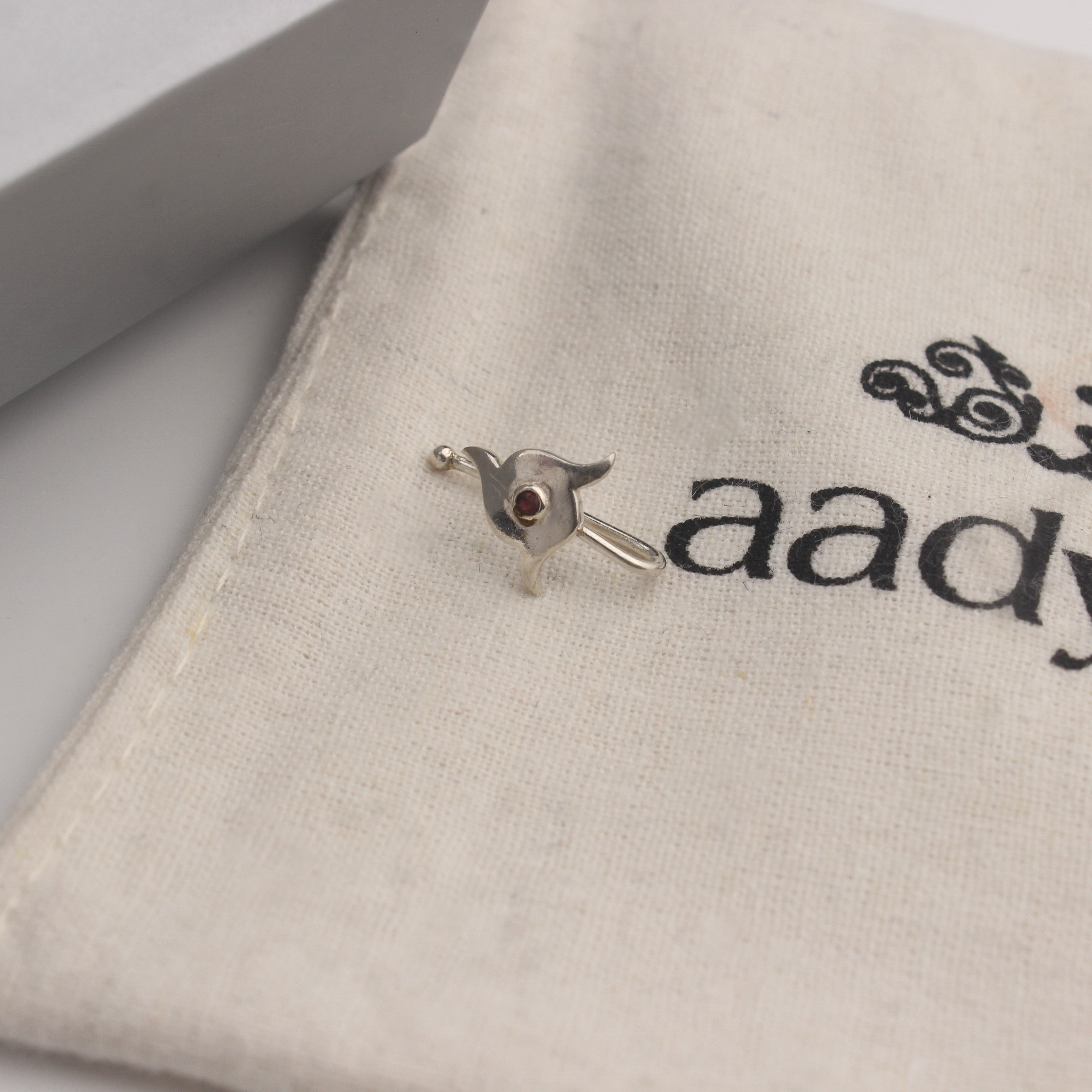 Silver Nakshatra Nose pin (Clip on)