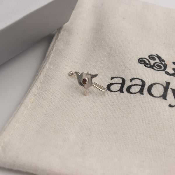 Silver Nakshatra Nose pin (Clip on)