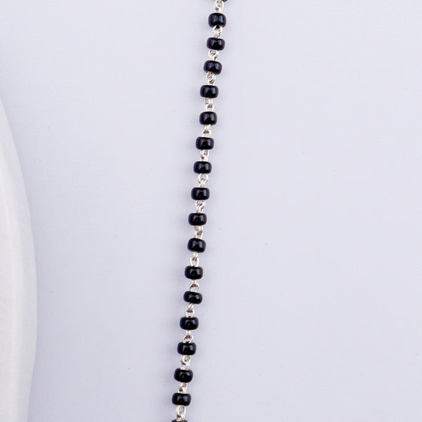Small CZ Flower Mangalsutra Set | 92.5 Sterling Silver