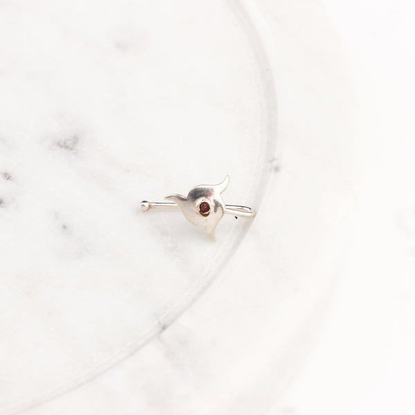 Silver Nakshatra Nose pin (Clip on)