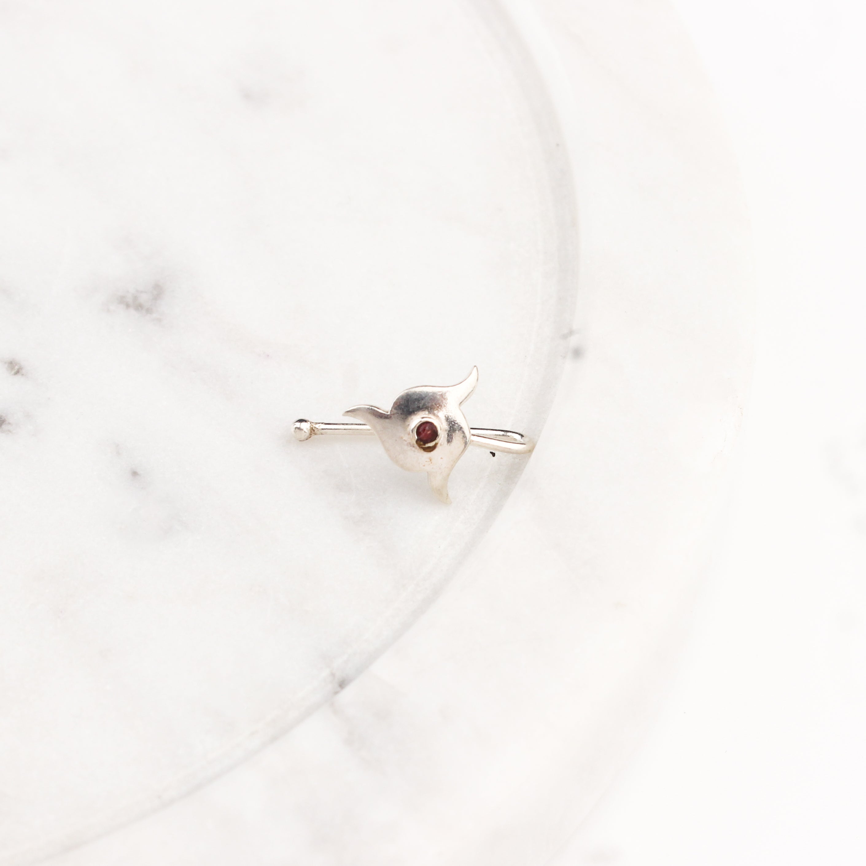 Silver Nakshatra Nose pin (Clip on)