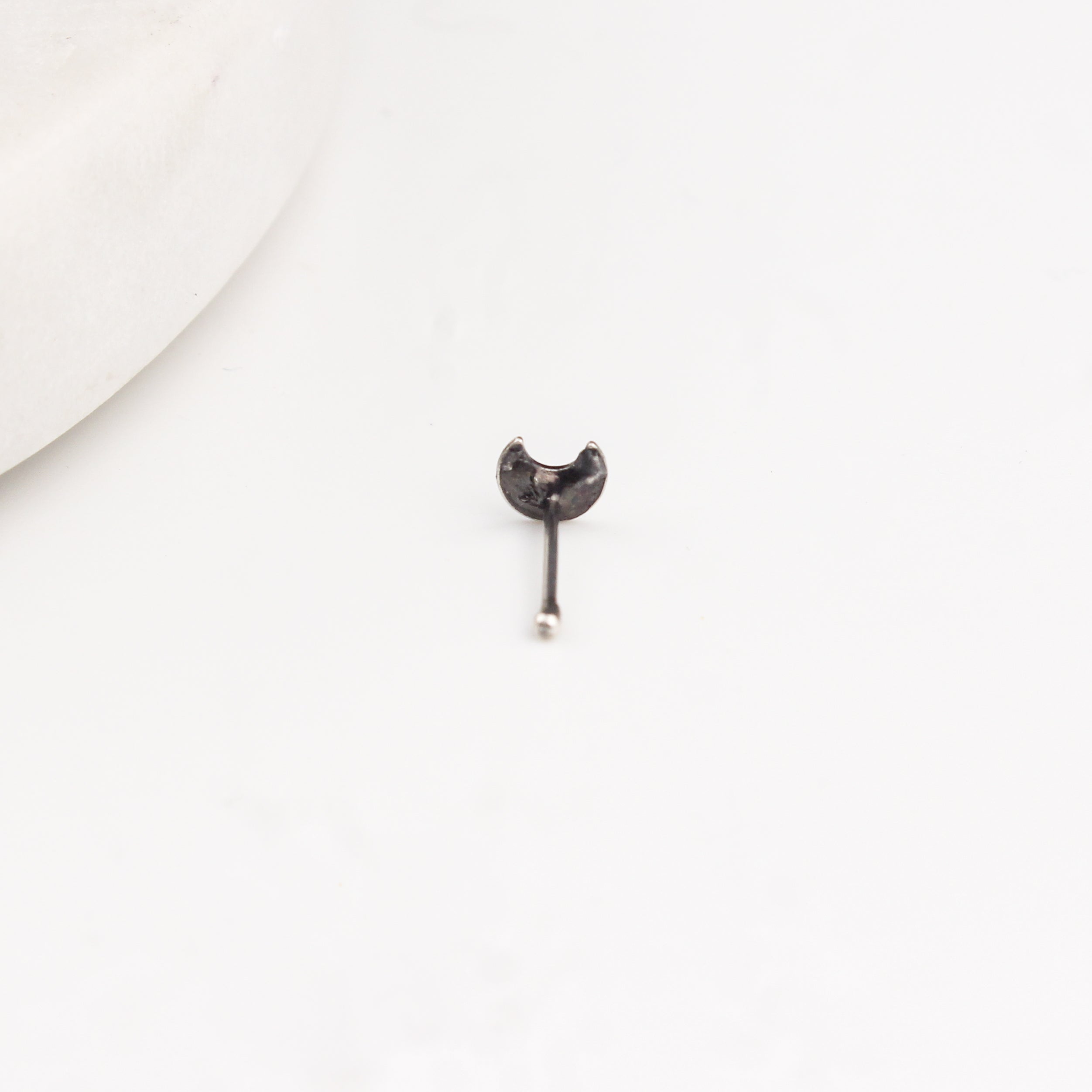 Tiny Chandrakor Nose Pin -Pierced | 92.5 Silver
