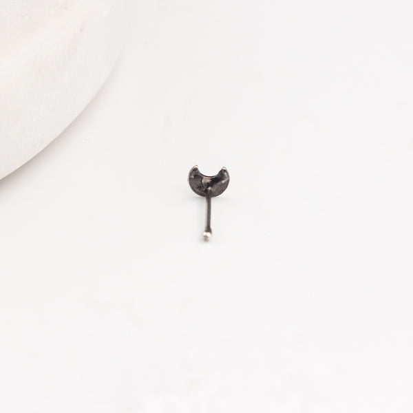Tiny Chandrakor Nose Pin -Pierced | 92.5 Silver