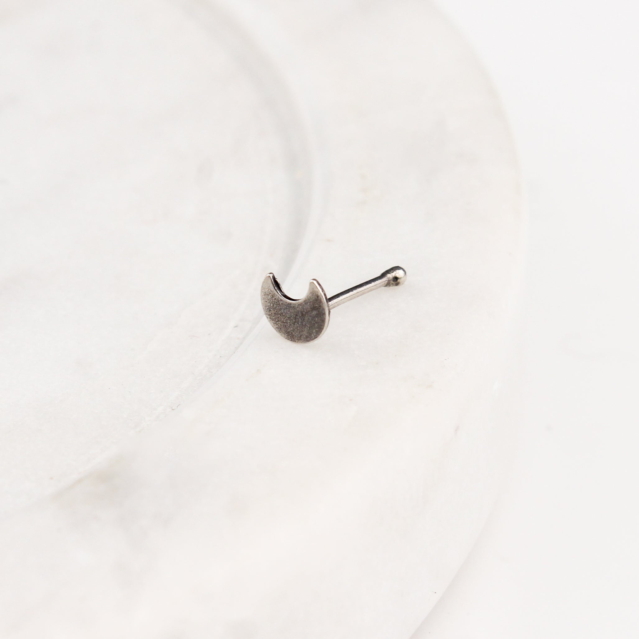 Tiny Chandrakor Nose Pin -Pierced | 92.5 Silver